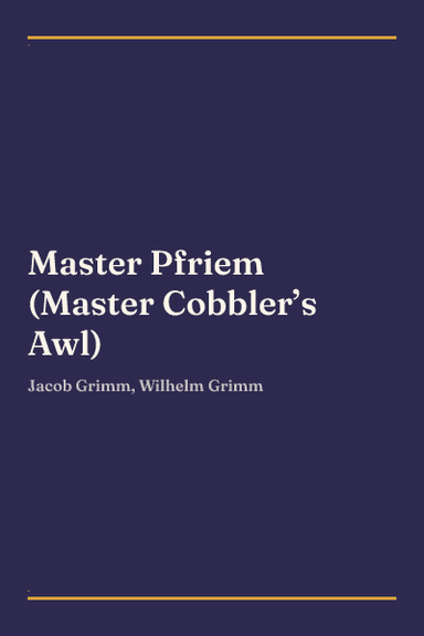 Cover of Master Pfriem (Master Cobbler’s Awl)